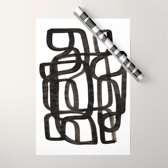 'Writing On The Wall' Mid Century Modern Fun Abstract Shapes  Wrapping Paper Gallery Image 1