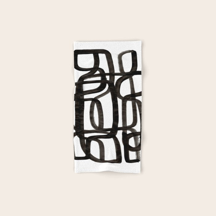 'Writing On The Wall' Mid Century Modern Fun Abstract Shapes  Bath Towel Gallery Image 1