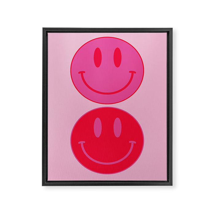 Bold Smiley Face Poster -  Aesthetic Art and Home Decor Framed Canvas Print Gallery Image 1