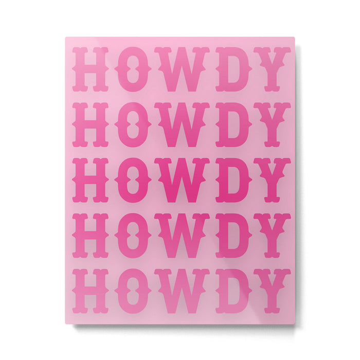 Howdy - Pink Western Aesthetic Metal Print Gallery Image 1