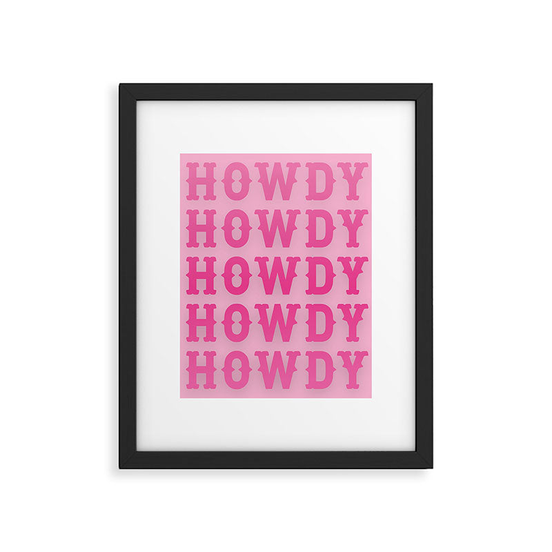 Howdy - Pink Western Aesthetic Framed Art Print Gallery Image 6