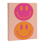 Retro Groovy Smiley Face Poster - Pink and Orange 90s Vibes Canvas Print Gallery Image 8