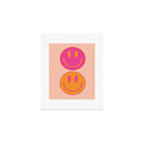 Retro Groovy Smiley Face Poster - Pink and Orange 90s Vibes Art Print Gallery Image 1
