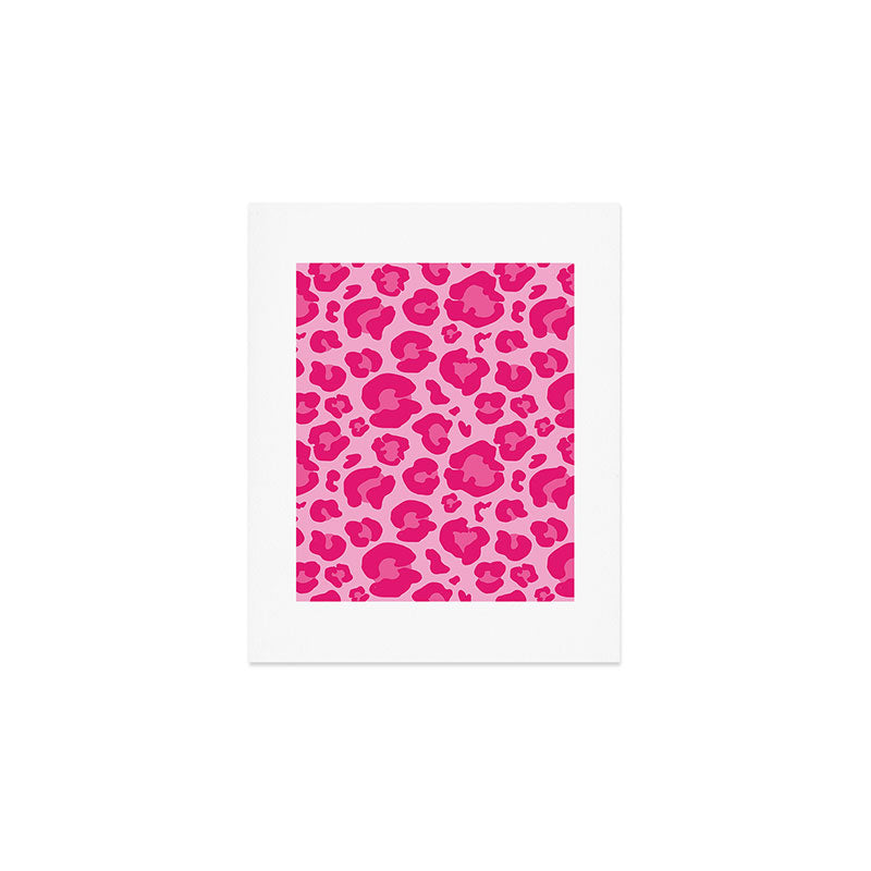 Pink Leopard Print Pattern Wallpaper - Preppy Aesthetic Art Print Gallery Image 1