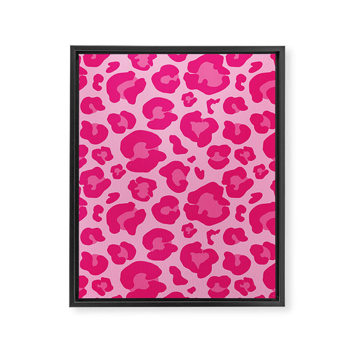Pink Leopard Print Pattern Wallpaper - Preppy Aesthetic Framed Canvas Print Gallery Image 1