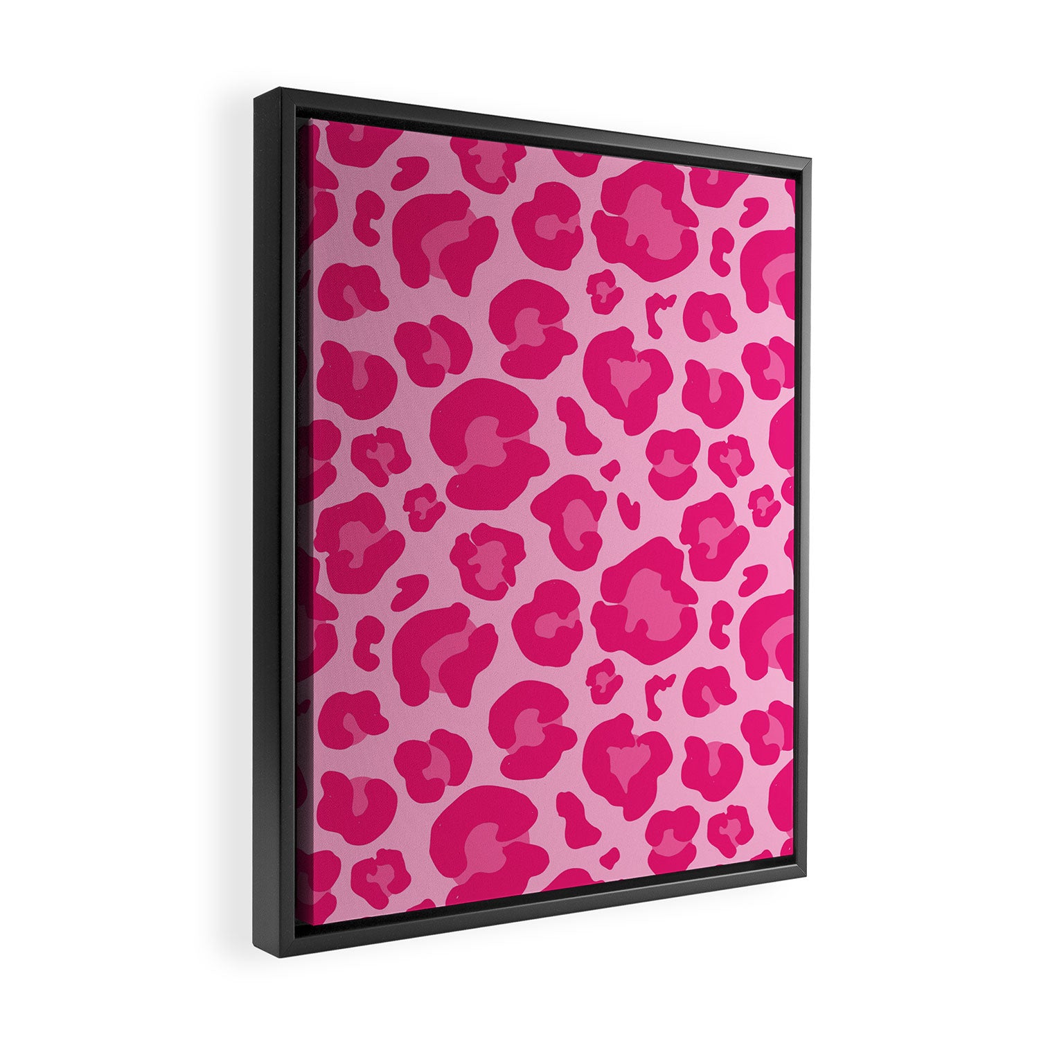 Pink Leopard Print Pattern Wallpaper - Preppy Aesthetic Framed Canvas Print Gallery Image 2
