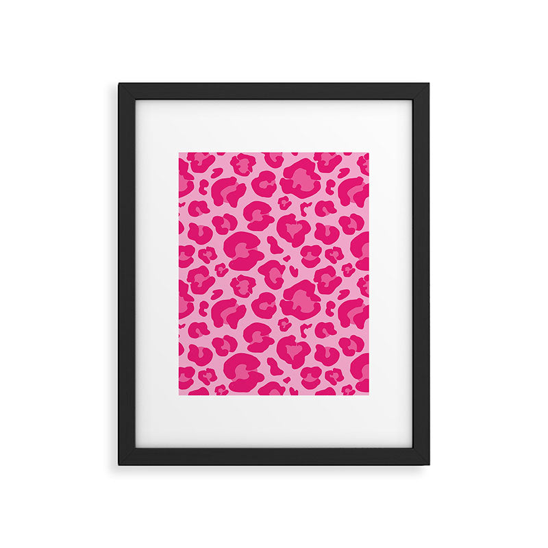 Pink Leopard Print Pattern Wallpaper - Preppy Aesthetic Framed Art Print Gallery Image 6