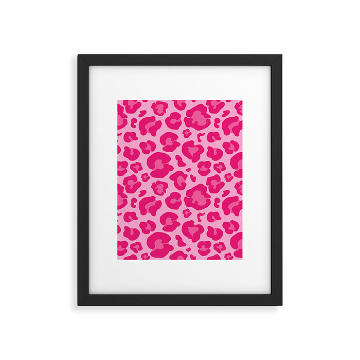 Pink Leopard Print Pattern Wallpaper - Preppy Aesthetic Framed Art Print Gallery Image 1
