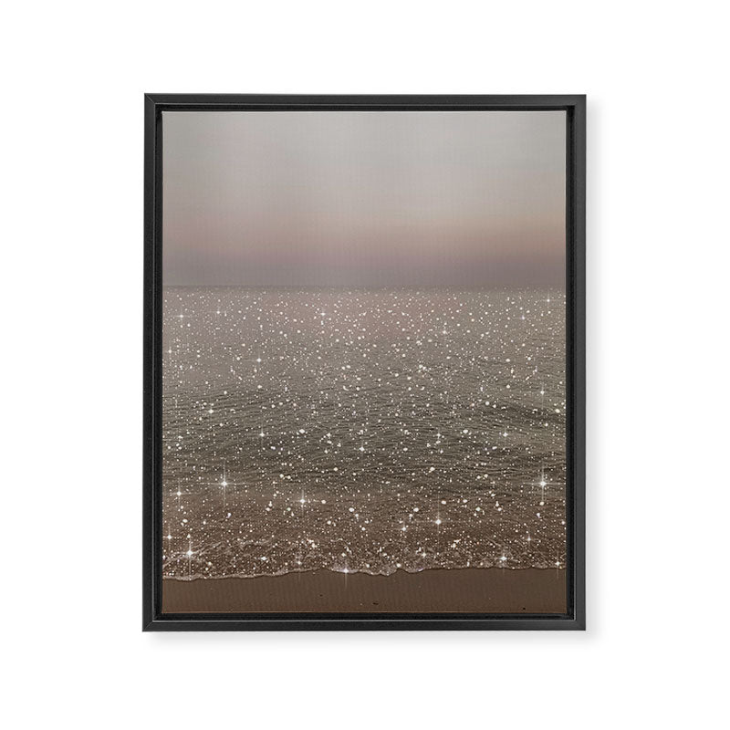 Beach Ocean Glitter Framed Canvas Print Gallery Image 6