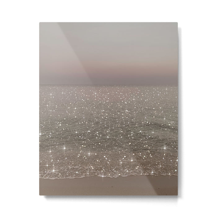 Beach Ocean Glitter Metal Print Gallery Image 1