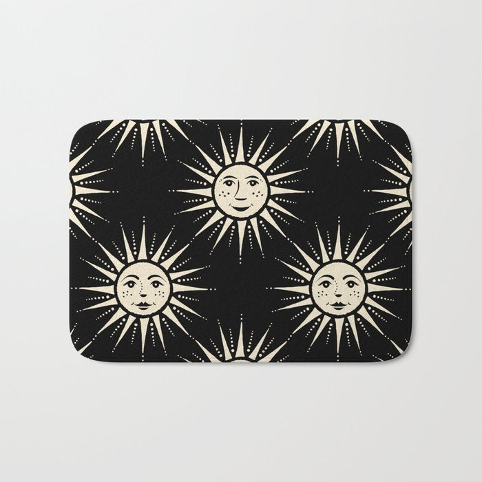 Freckled Suns - black and cream Bath Mat Gallery Image 1
