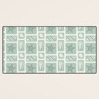 Retro marine sea shell art pattern Desk Mat Gallery Image 3