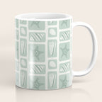 Retro marine sea shell art pattern Coffee Mug Gallery Image 1