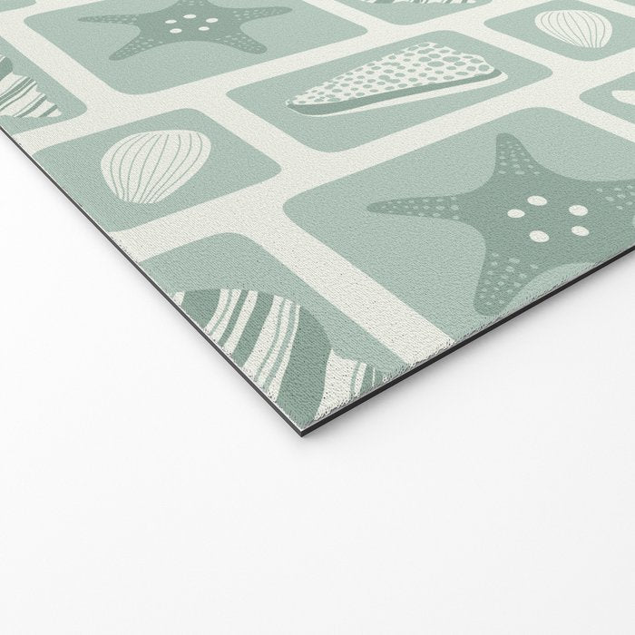 Retro marine sea shell art pattern Welcome Mat Gallery Image 2