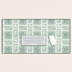 Retro marine sea shell art pattern Desk Mat Gallery Image 1