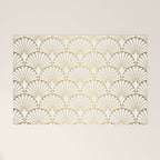 Elegant Art Deco Gold & White Fan Pattern Welcome Mat Gallery Image 1
