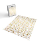 Elegant Art Deco Gold & White Fan Pattern Jigsaw Puzzle Gallery Image 2