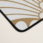Elegant Art Deco Gold & White Fan Pattern Desk Mat Gallery Image 4