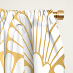 Elegant Art Deco Gold & White Fan Pattern Window Curtain Gallery Image 2