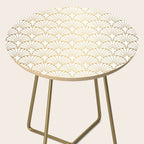 Elegant Art Deco Gold & White Fan Pattern Side Table Gallery Image 2