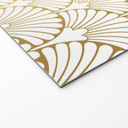 Elegant Art Deco Gold & White Fan Pattern Welcome Mat Gallery Image 2