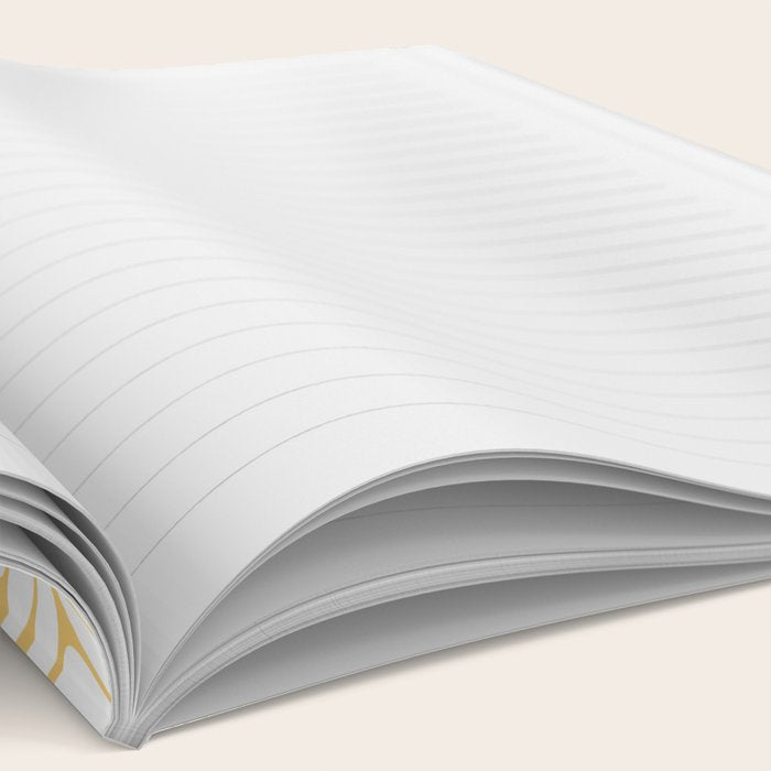 Elegant Art Deco Gold & White Fan Pattern Notebook Gallery Image 2