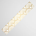 Elegant Art Deco Gold & White Fan Pattern Table Runner Gallery Image 3