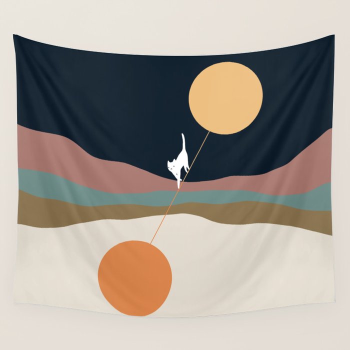 Cat Landscape 56 Wall Tapestry Gallery Image 4