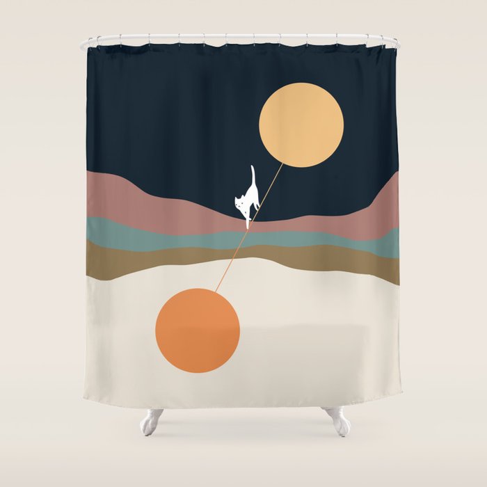 Cat Landscape 56 Shower Curtain Gallery Image 1