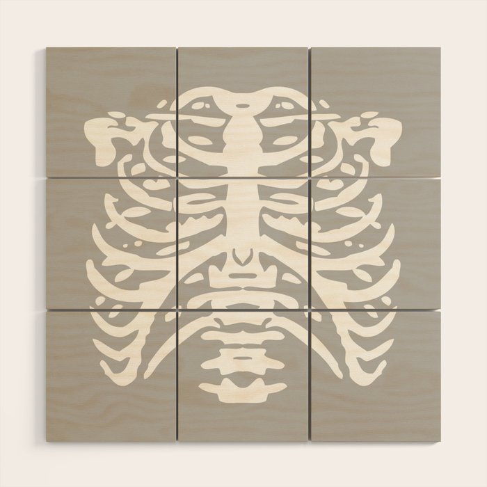Human Rib Cage Pattern Gray 2 Wood Wall Art Gallery Image 1