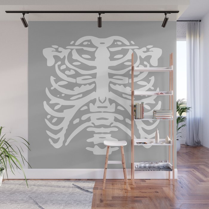 Human Rib Cage Pattern Gray 2 Wall Mural Gallery Image 1
