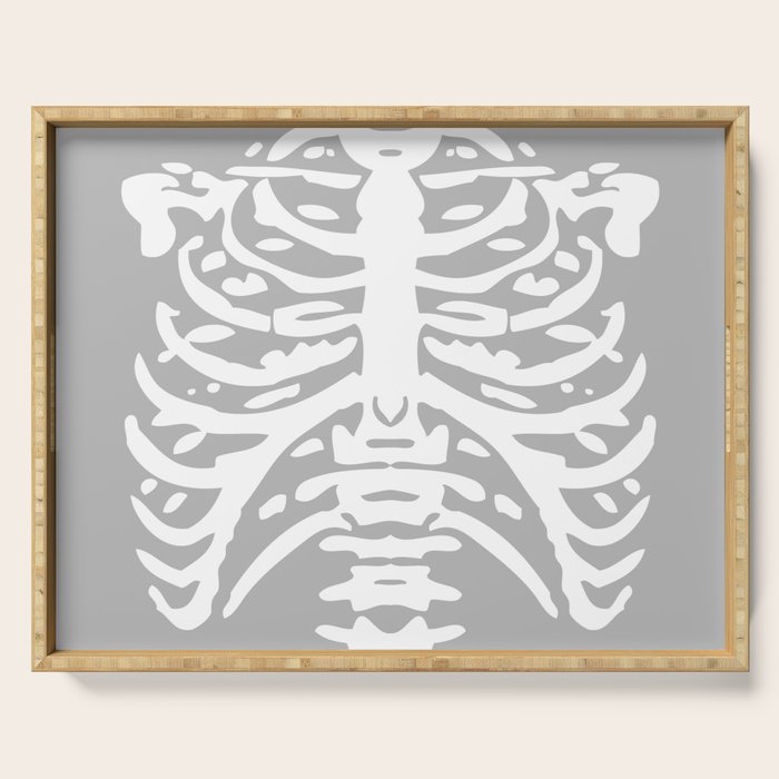 Human Rib Cage Pattern Gray 2 Serving Tray Gallery Image 1