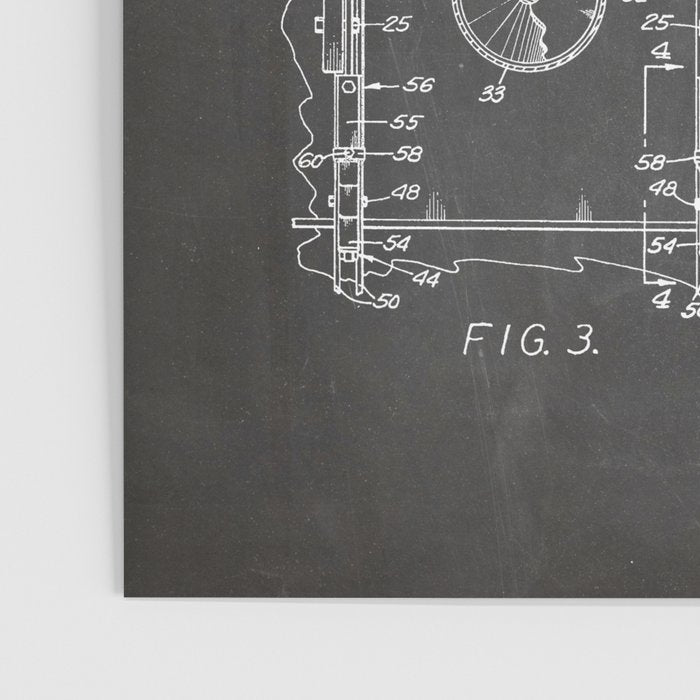 Ice Hockey Patent - Hockey Player Coach Team Art - Black Chalkboard Poster Gallery Image 3