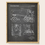 Ice Hockey Patent - Hockey Player Coach Team Art - Black Chalkboard Serving Tray Gallery Image 1