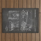 Ice Hockey Patent - Hockey Player Coach Team Art - Black Chalkboard Outdoor Rug Gallery Image 1