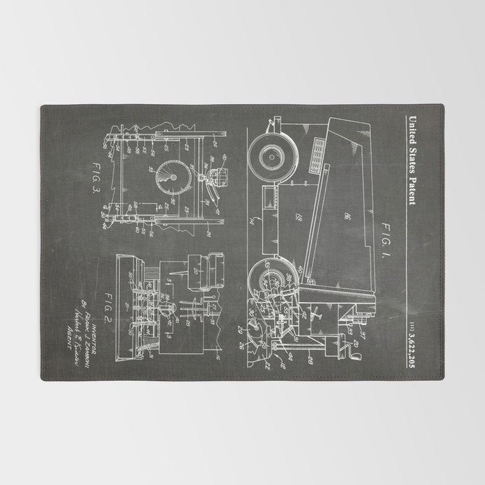 Ice Hockey Patent - Hockey Player Coach Team Art - Black Chalkboard Rug Gallery Image 2