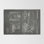 Ice Hockey Patent - Hockey Player Coach Team Art - Black Chalkboard Rug Gallery Image 2