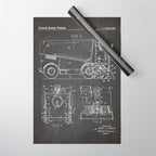 Ice Hockey Patent - Hockey Player Coach Team Art - Black Chalkboard Wrapping Paper Gallery Image 1