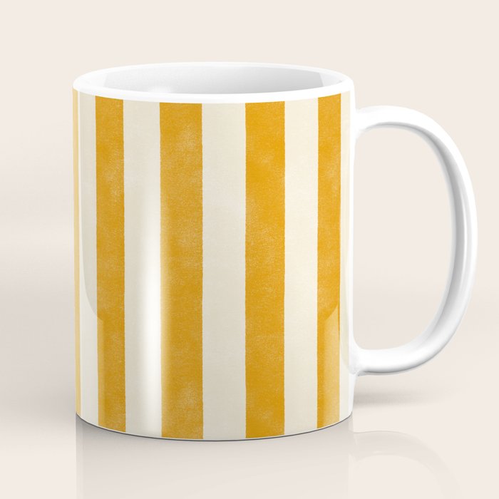 Cabana Stripe - marigold & cream Coffee Mug Gallery Image 1