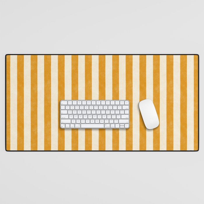 Cabana Stripe - marigold & cream Desk Mat Gallery Image 1