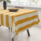 Cabana Stripe - marigold & cream Tablecloth Gallery Image 3