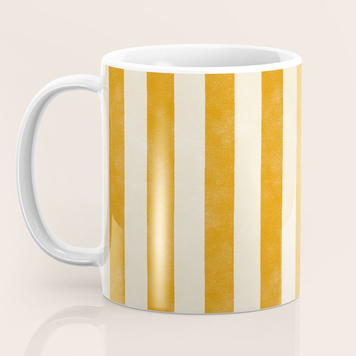 Cabana Stripe - marigold & cream Coffee Mug Gallery Image 3