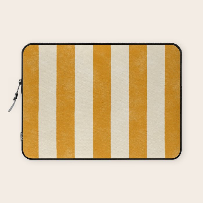 Cabana Stripe - marigold & cream Laptop Sleeve Gallery Image 1