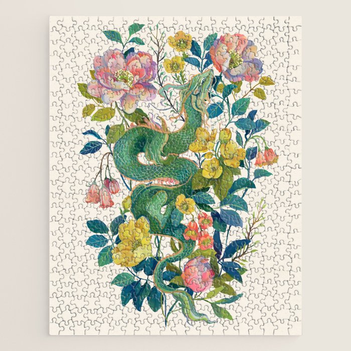 Floral Dragon Jigsaw Puzzle Gallery Image 1