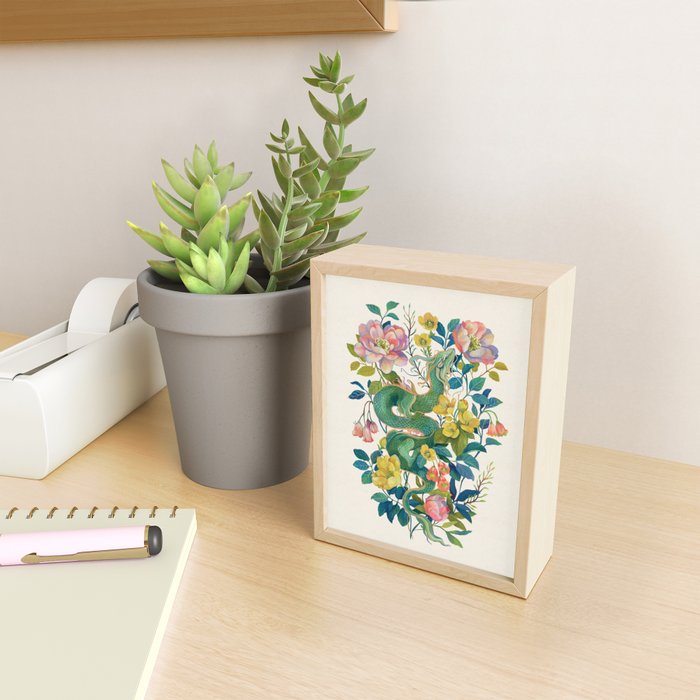 Floral Dragon Mini Art Print Gallery Image 2