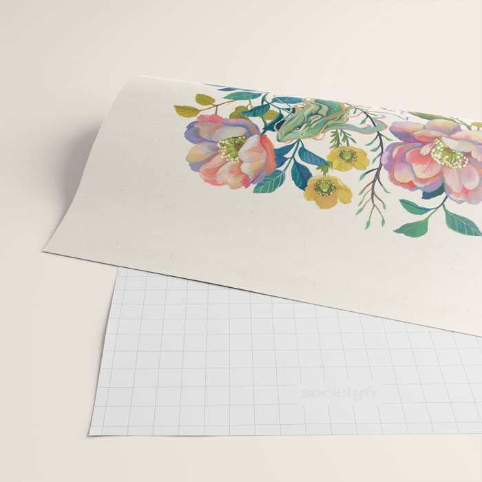 Floral Dragon Wrapping Paper Gallery Image 2