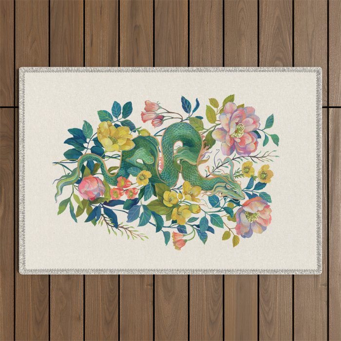 Floral Dragon Outdoor Rug Gallery Image 1