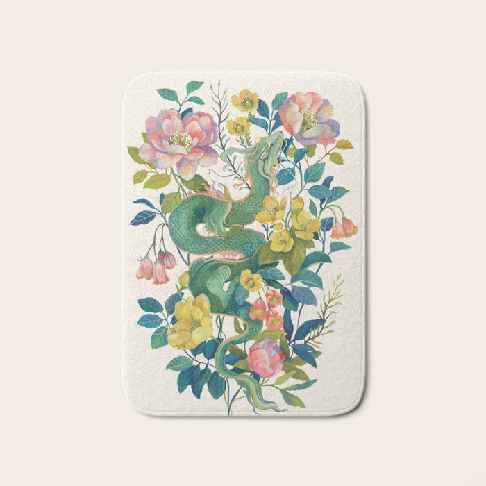 Floral Dragon Bath Mat Gallery Image 1