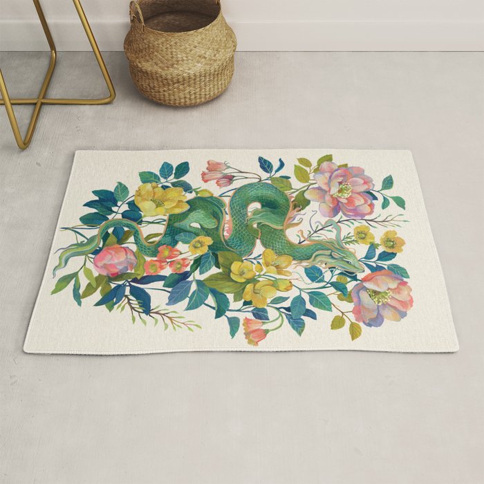 Floral Dragon Rug Gallery Image 1