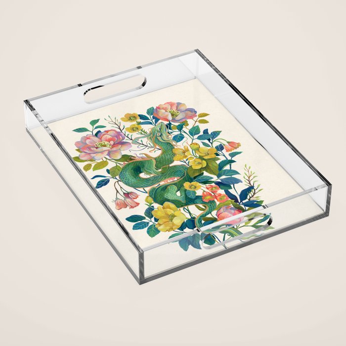 Floral Dragon Acrylic Tray Gallery Image 1